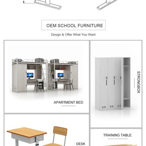 High Quality Adjustable Classroom Furniture Modern Design Single School <b>Set</b> <b>Desk</b> and Chair for Workshop Use - Product Image 4