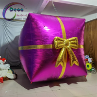 Boîte cadeau gonflable violette pour fête d'anniversaire, événement commercial, accessoire photo, décoration et présentation