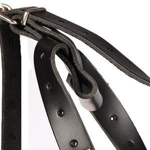 <span class=keywords><strong>Bozal</strong></span> de Cuero Personalizado para Perro, Color Negro, con Cubierta de Acero, Disuasorio, Anti-Mordidas, Táctico, para Entrenamiento, para Pastor Alemán y Rottweiler - Product Image 5