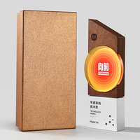 Nouveau trophée en bois créatif, médailles et plaques de récompense en cristal gravées, design durable et personnalisable