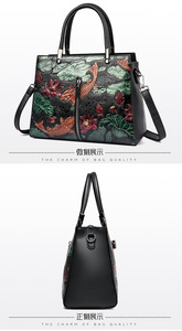 Custom New Retro Female Leather Bag Flowers Pu Leather <b>Tote</b> Bag Handbags Manufacturer Ladies Messenger Shoulder Bag - Product Image 3