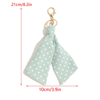 En gros, Pendentif de sac et accessoire de mode en foulard à pois colorés avec nœud, porte-clés fait main pour clés de voiture et sacs à main