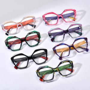 Borregls Nhiều màu Acetate kính khung phụ nữ 2025 New quá khổ lớn Mèo Mắt kính mắt kính quang học Cateye Eyewear 19359 - Product Image 2