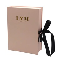 Boîte cadeau rigide à fermeture magnétique de luxe, emballage en carton personnalisé avec logo, boîte pliante haut de gamme pour cosmétiques et bijoux, avec ruban et nœud.