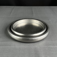 Plateau de boeuf rond à double couche en acier inoxydable durable et élégant pour servir des plats et des assiettes coréens ensembles d'assiettes à dîner
