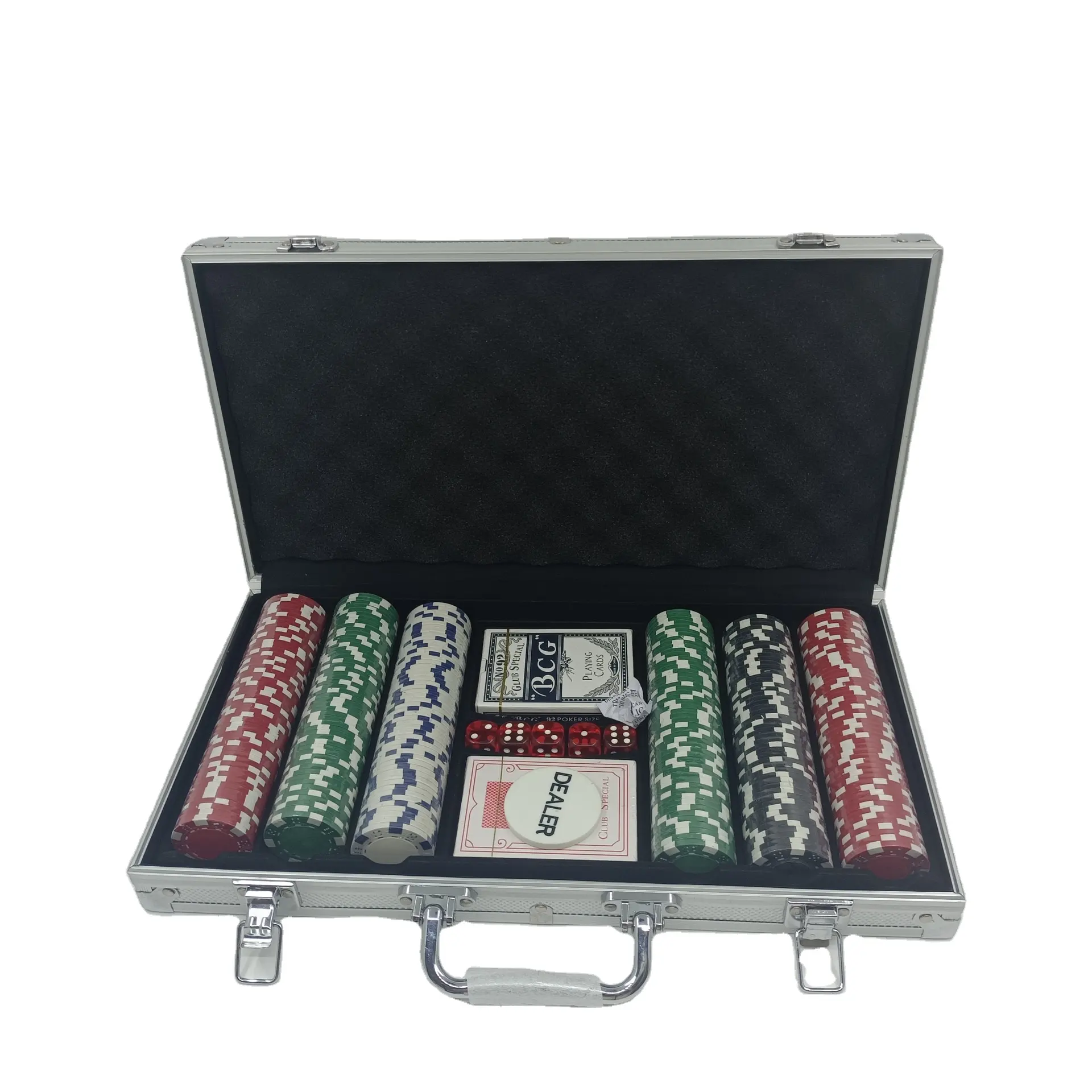 카지노 게임 포커 칩 게임 세트 알루미늄 케이스 테이블 도박 포커 칩 세트 300pcs