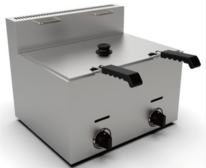 <span class=keywords><strong>Friteuse</strong></span> à gaz de table en acier inoxydable 10L à réservoir unique, compatible GPL/GN, équipement de cuisine, état neuf - Product Image 1