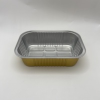 Boîte en aluminium écologique pour la restauration, 450 ml, carrée, peut être équipée d'un couvercle en PET, couleur personnalisable