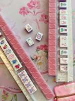LoveShackFancy Mahjong américain rose de luxe moderne pliable et portable, jeu de Mahjong américain avec tuiles en acrylique pour les jeux de casino