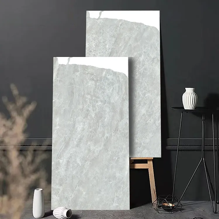 Carrara ผลหินอ่อนสีขาว600x1200กระเบื้องธรรมชาติหินอ่อนดูกระเบื้องเคลือบเซรามิกสีเทา