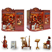 Kit de puzzle 3D en bois pour niche à livres, modèle de maison miniature à monter soi-même, insert décoratif pour étagère, jouet assemblé, cadeau