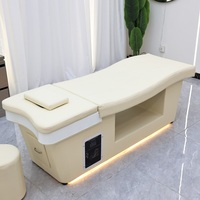 Lit de lavage capillaire moderne japonais avec circulation d'eau, lit de massage thaïlandais intégré pour salon de coiffure