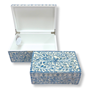 Handmade MDF hình chữ nhật hộp lưu trữ Set với màu xanh hoa mô hình cây nho capiz Inlay giá tốt nhất - Product Image 2