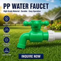 Robinet à quatre boutons en PP de Chine, Robinet d'eau en plastique pour l'irrigation des jardins, l'agriculture domestique, Vente en gros, Raccord de tuyauterie OEM