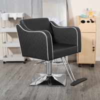 Chaise de salon de coiffure en cuir synthétique de qualité supérieure avec mousse à mémoire de forme, design moderne, confort luxueux pour utilisation en salon de coiffure