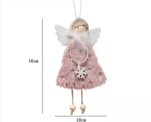 Kerst Pluche Angel Shiny Doll Hanger Opknoping Ornament Fairy Boom Home Decoratie