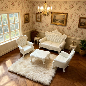 Divano in Miniatura <span class=keywords><strong>1</strong></span>:12, Set Mini per Simulazione d'Interni, Giocattolo per Bambole, Modellino Ornamentale - Product Image 3