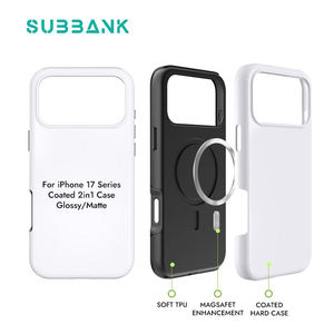 <span class=keywords><strong>Coque</strong></span> de téléphone vierge 3D par sublimation Subbank, magnétique, antichoc en PC, <span class=keywords><strong>personnalisable</strong></span> avec logo, vente en gros pour <span class=keywords><strong>iPhone</strong></span> 17 Pro Max 2-en-1 - Product Image 1