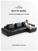 Echtes Leder Modulares Elektrisches Sofa-Set im Würfeldesign für Große Wohnzimmer