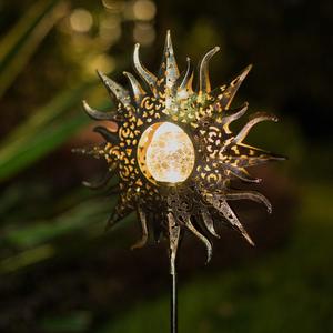 Lámpara Solar de Jardín con Forma de Sol, LED, Resistente al Agua, con Estaca, 12V, Batería de Silicio Monocristalino Incluida - Product Image 1