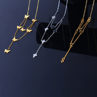 Nouveau Collier Tendance en Acier Inoxydable avec Pendentif Étoile et Fermoir Simple, Plaqué Argent/Or, Idéal pour Anniversaire