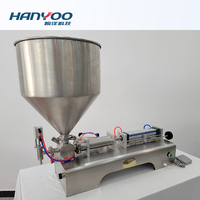 Machine de remplissage de boissons semi-automatique électrique Hanyoo avec PLC pour crème glacée, eau, miel, jus, sauce, boisson gazeuse et pâte de tomate