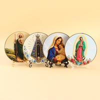 Décoration murale religieuse catholique en résine, style Art déco, bordure dorée, pour la maison, l'église, l'autel, souvenir recyclable, cadeau