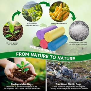 Huamaohengchun Disposable LDPE Small Trash Bags Bathroom Colorful <b>Mini</b> Garbage Bags (Fit 1.3-1.5Gal) Biodegradable 100 Count 6 - Product Image 5