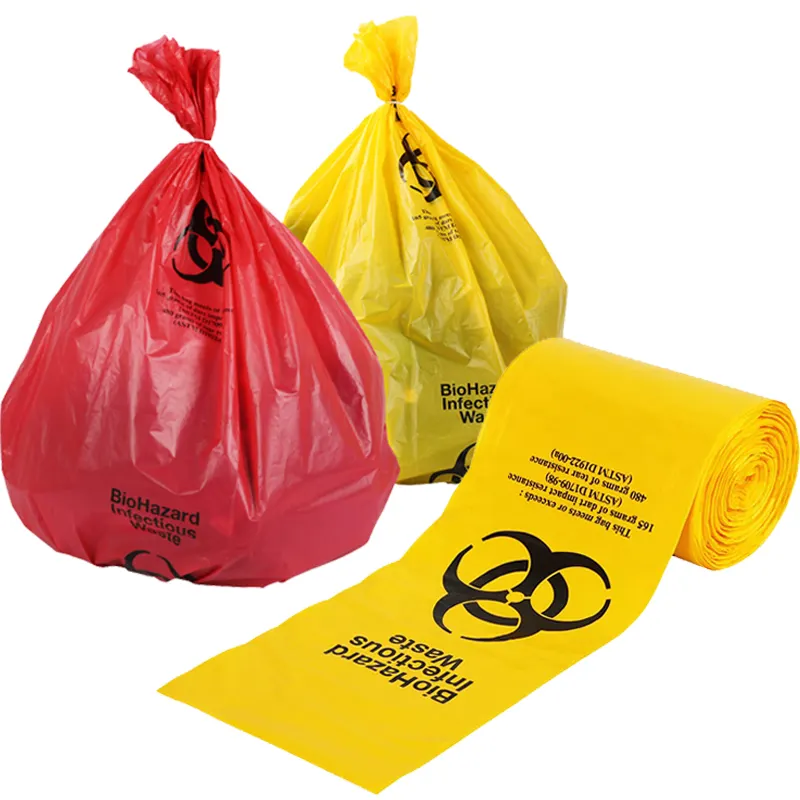 Одноразовый Автоклавный пластиковый большой медицинский биобезопасный мешок для отходов