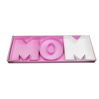 Boîte cadeau rectangulaire de luxe avec doublure en éponge, finition mate, pour la Saint-Valentin, avec inscription « Maman & Je t'aime », recyclable