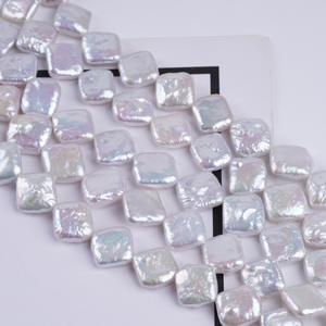 Perlas Blancas Naturales de Agua Dulce al por Mayor de 10-12 mm, Forma Cuadrada de Diamante, Semiterminadas, para Collares Hechos a Mano, Accesorios de Bricolaje - Product Image 5