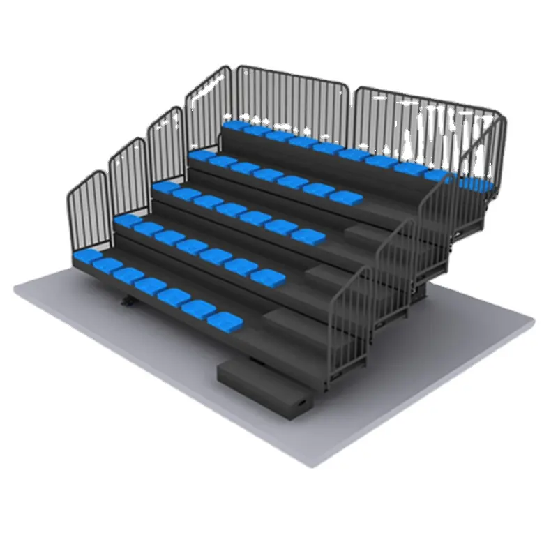 Tribune escamotable en métal de gradins télescopiques d'intérieur de 120 places pour le stade de basket-ball