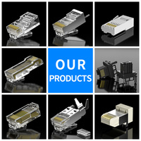 10P10C steker Modular RJ50 konektor berlapis emas Ethernet LAN jaringan kristal kepala Data steker kabel suara