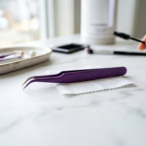 Pince à isolation courbée 10 mm en acier inoxydable anti-magnétique, revêtement poudré violet, pour volume russe, vente chaude, personnalisation OEM - Product Image 1