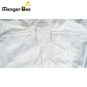 Combinaison d'apiculture Menger Bee personnalisée, entièrement enveloppante, en coton blanc, avec voile en maille ventilée à 3 couches, pour la cueillette des abeilles - Product Image 6