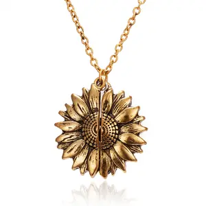 Fashion Hot Selling You Are My Sunshine Sunflower Lettering Necklace For Girls Gift /