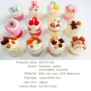 Vela perfumada <span class=keywords><strong>de</strong></span> cera <span class=keywords><strong>de</strong></span> soja sin humo con forma <span class=keywords><strong>de</strong></span> galletas con taza ardiente en un acogedor regalo para el hogar para amigos - Product Image 3