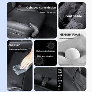 ปลอกหุ้มเบาะหนังนุ่มแบบใหม่สำหรับรถยนต์เทสล่า รุ่นข้ามพรมแดน พร้อมที่พักขาแบบยาว ขายส่ง - Product Image 4