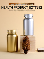 Boîte à pilules personnalisée PET avec logo or argent capsule bouteille vitamines conteneurs emballage de pilules avec double couvercle