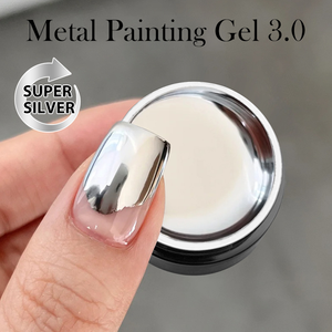 Gel de Pintura Metálica Super Silver BIN, Efecto Cromo <span class=keywords><strong>Espejo</strong></span>, Esmalte de Uñas en Gel UV para Salón y Uso Personal - Product Image 1