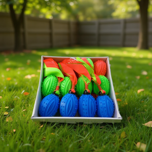 Spiky Ribbon Ball Dog Toy 12Pcs Colorful Interactive Play For Pets - Product Image 2