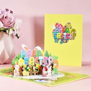 การ์ดป๊อปอัพกระเช้ากระต่ายอวยพรเทศกาลอีสเตอร์ 3 มิติ - Product Image 4