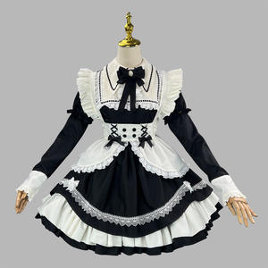 New Women's Adult Maid Cos <strong>Outfit</strong> Detachable Sleeves Lolita Performance Internet Costume Dresses - Product Image 1