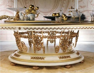 Đồ Nội Thất Hoàng Gia Bàn Tay Chạm Khắc Bằng Kính Hàng Đầu Bàn Ăn Và Ghế Đặt <span class=keywords><strong>12</strong></span> Chỗ Ngồi - Product Image 6