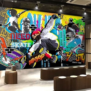 Streetสเก็ตบอร์ดGraffitiวอลล์เปเปอร์ยิมผนังสเปรย์Hip-Hop Wall Paintingภาพจิตรกรรมฝาผนัง<span class=keywords><strong>Roller</strong></span>สเก็ต<span class=keywords><strong>Roller</strong></span>สเก็ตห้องวอลล์เปเปอร์ - Product Image 2