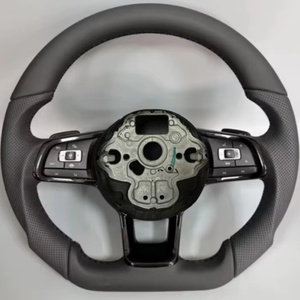 Para Volkswagen VW Polo Golf 6 <span class=keywords><strong>GTD</strong></span> Jetta Tiguan Passat B7 B8 Gti Gts R <span class=keywords><strong>Gtd</strong></span> <span class=keywords><strong>Golf7</strong></span> Mk7 volante de cuero completo accesorios de coche - Product Image 1