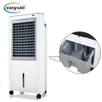 Petit ventilateur rafraîchisseur d'air solaire extérieur sur pied avec brumisateur, réservoir d'eau de 12 L, 3 vitesses de refroidissement pour usage domestique