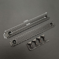LWXC 4 pièces Bande de protection tactique en alliage d'aluminium avec 2 pièces de 8 cm et 12 cm par ensemble, support de montage à motif BP/matriciel/nid d'abeille
