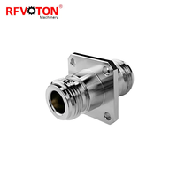 Adaptateur RF N-KFKM N Femelle vers N Femelle à 4 Trous, Bride Carrée 25,4 mm / 1 Pouce pour Montage sur Rack/Panel, Connecteurs Coaxiaux RF, Adaptateur N
