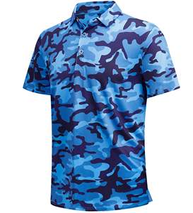 Tissu de sublimation personnalisé avec logo OEM, polyester respirant, élasthanne, imprimé numérique, séchage rapide, tricot pour chemises de golf pour hommes - Product Image 2